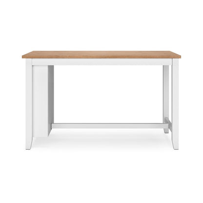 Benjara Gasy Counter Height Dining Table, 60 Inch White Brown Mango Wood
