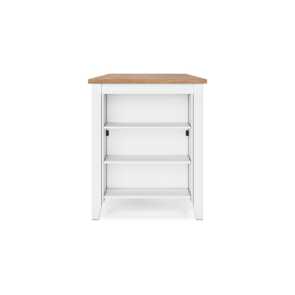 Benjara Gasy Counter Height Dining Table, 60 Inch White Brown Mango Wood