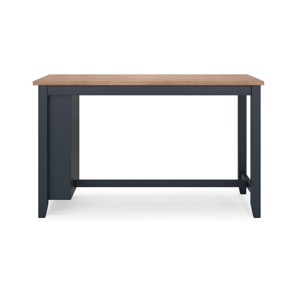 Benjara Gasy Counter Height Dining Table, 60 Inch, Dark Blue Brown Mango Wood