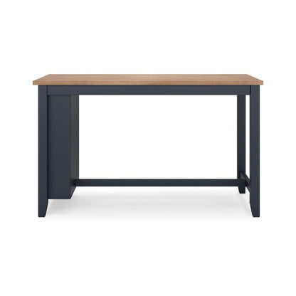 Benjara Gasy Counter Height Dining Table, 60 Inch, Dark Blue Brown Mango Wood