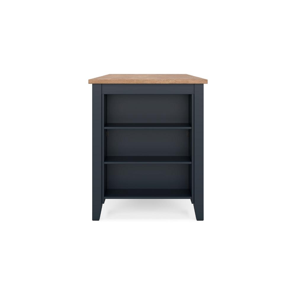 Benjara Gasy Counter Height Dining Table, 60 Inch, Dark Blue Brown Mango Wood