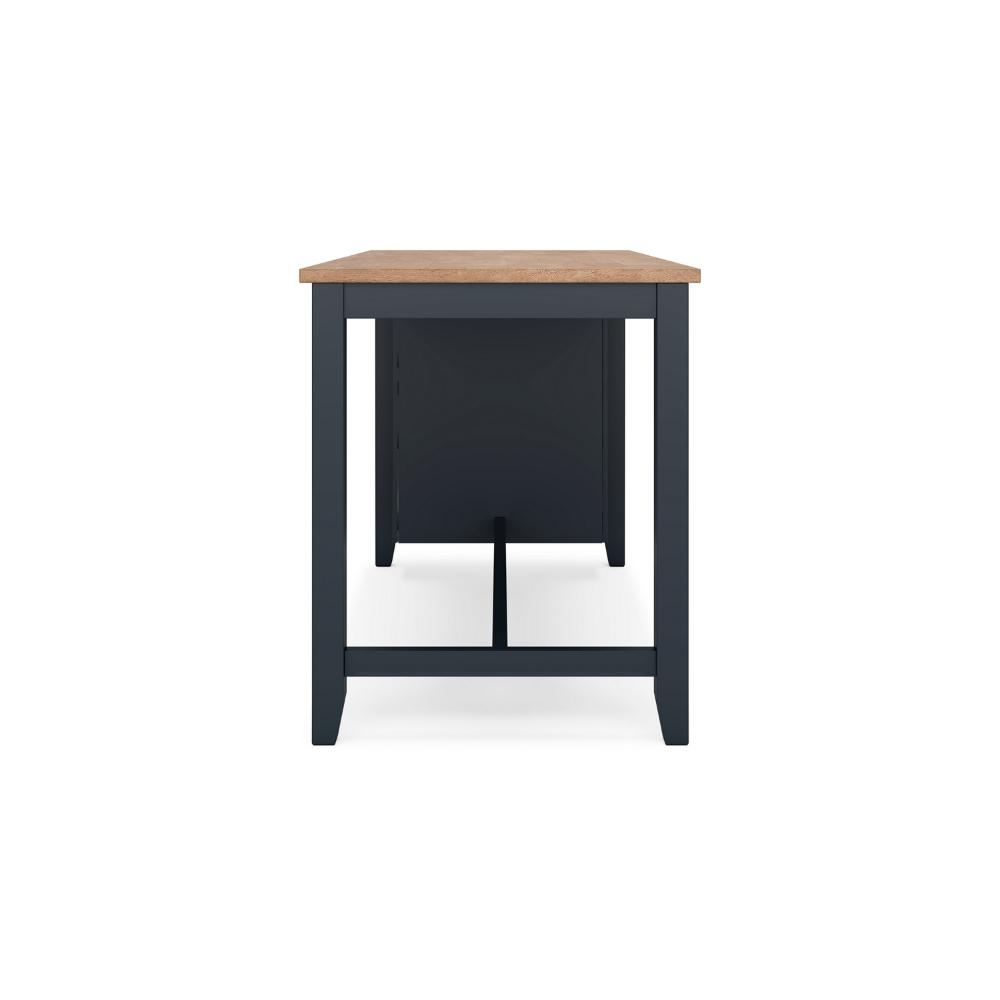 Benjara Gasy Counter Height Dining Table, 60 Inch, Dark Blue Brown Mango Wood
