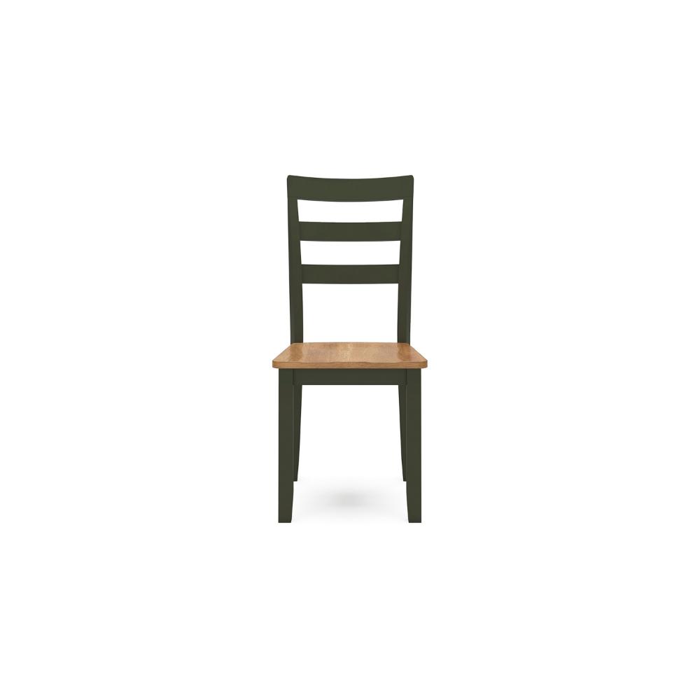 Benjara Gasy Dining Side Chair Set of 2, Dark Green Solid Wood, Contoured Seat