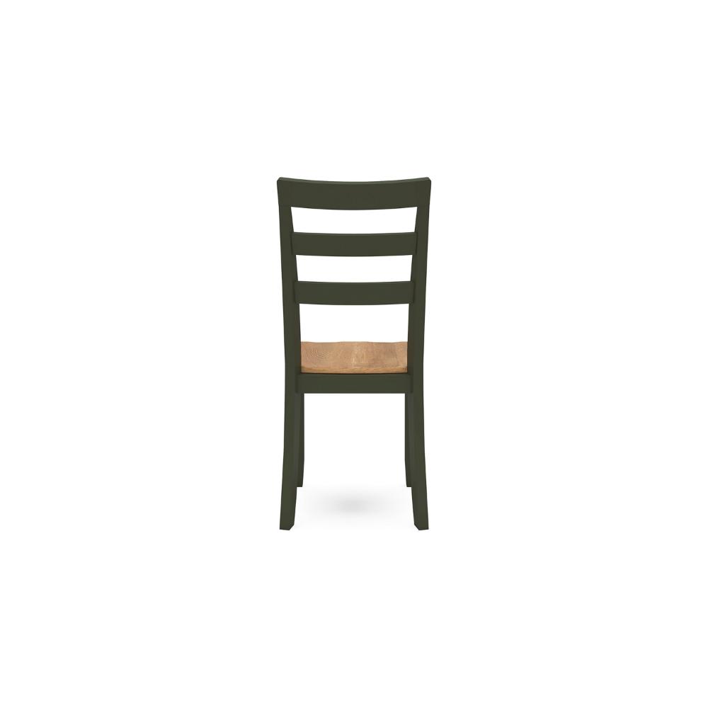 Benjara Gasy Dining Side Chair Set of 2, Dark Green Solid Wood, Contoured Seat