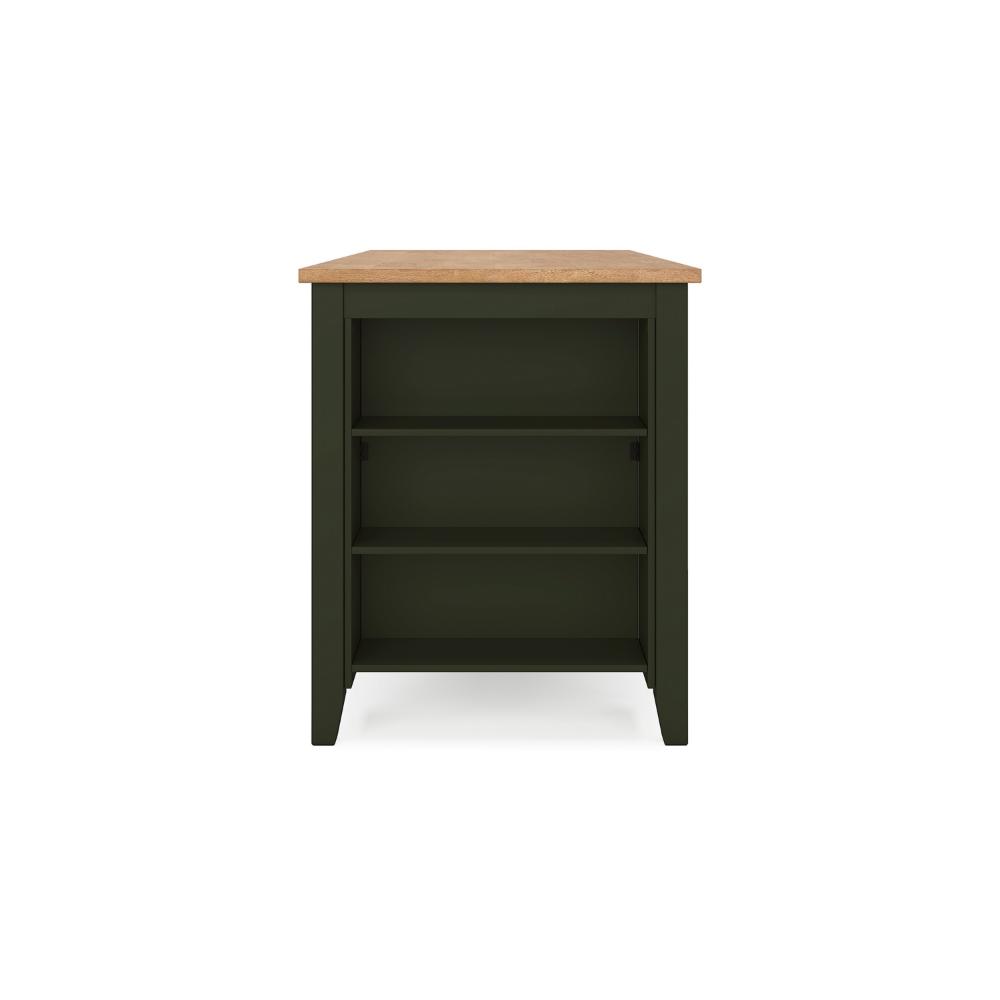 Benjara Gasy Counter Height Dining Table, 60 Inch, Green Mango Wood, Brown