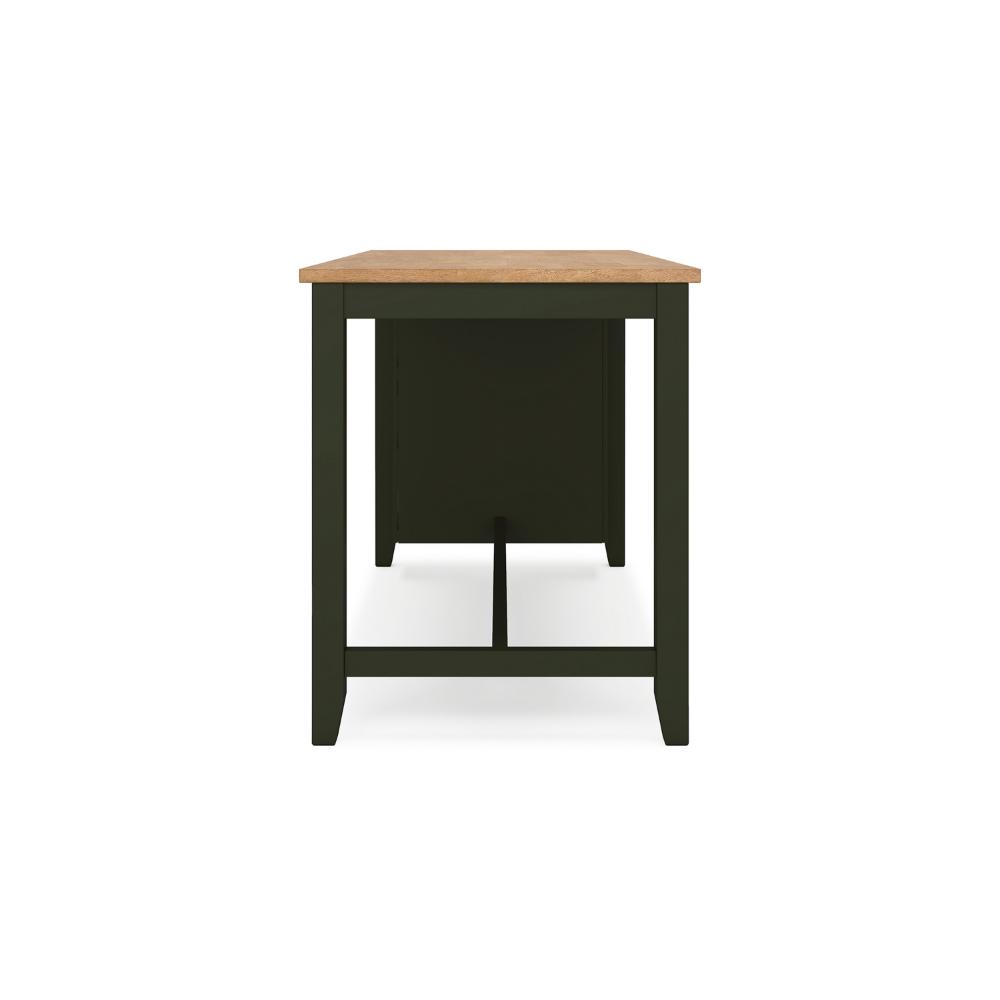 Benjara Gasy Counter Height Dining Table, 60 Inch, Green Mango Wood, Brown