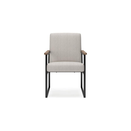 Benjara Tey Home Office Chair, Gray Padded Seat And Back, Black Metal Frame