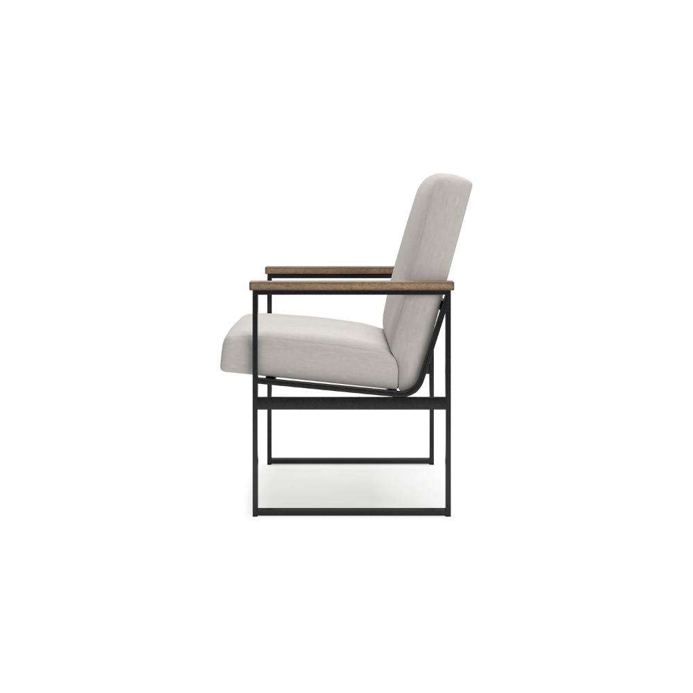 Benjara Tey Home Office Chair, Gray Padded Seat And Back, Black Metal Frame