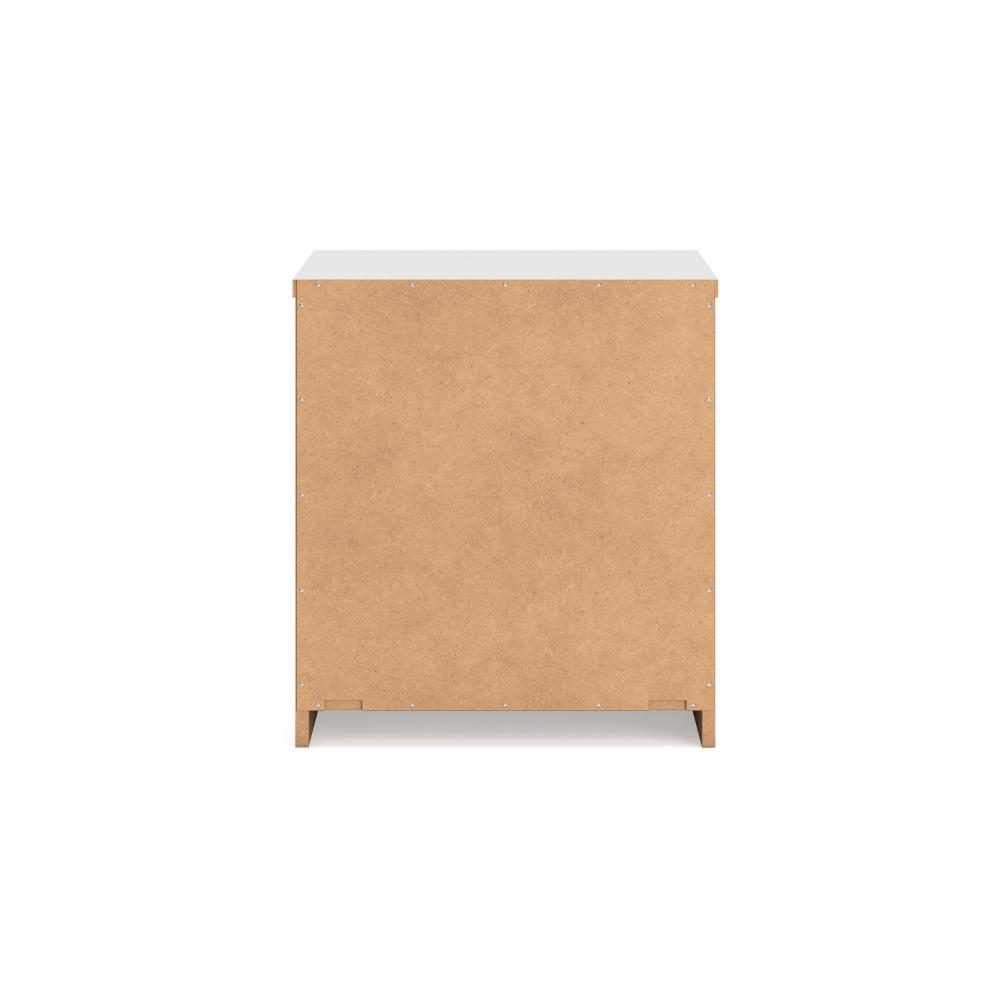 Benjara Onira Nightstand, 2 Spacious Drawers, Modern White Wood, 18 Inch