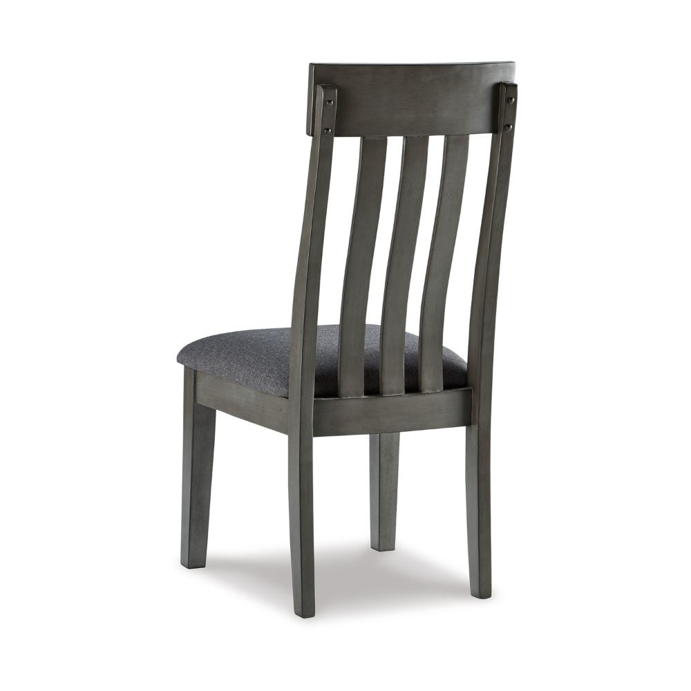 Benjara Haly Dining Side Chair Set of 2, Solid Wood Gray Frame, Fabric Seat