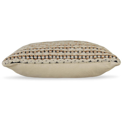 Benjara Square Accent Throw Pillow, 20 Inch, Handwoven Stripes on Brown Wool