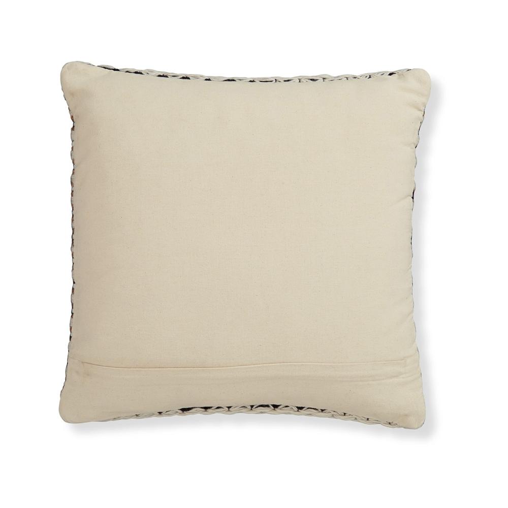 Benjara Square Accent Throw Pillow, 20 Inch, Handwoven Stripes on Brown Wool