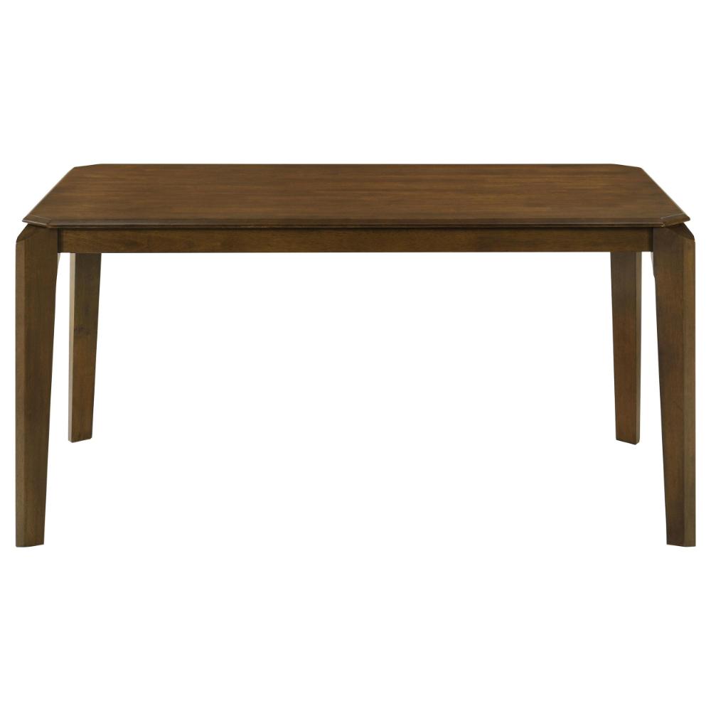Benjara Montena Dining Table, Dark Brown Hardwood, Rectangular 59 Inch Top