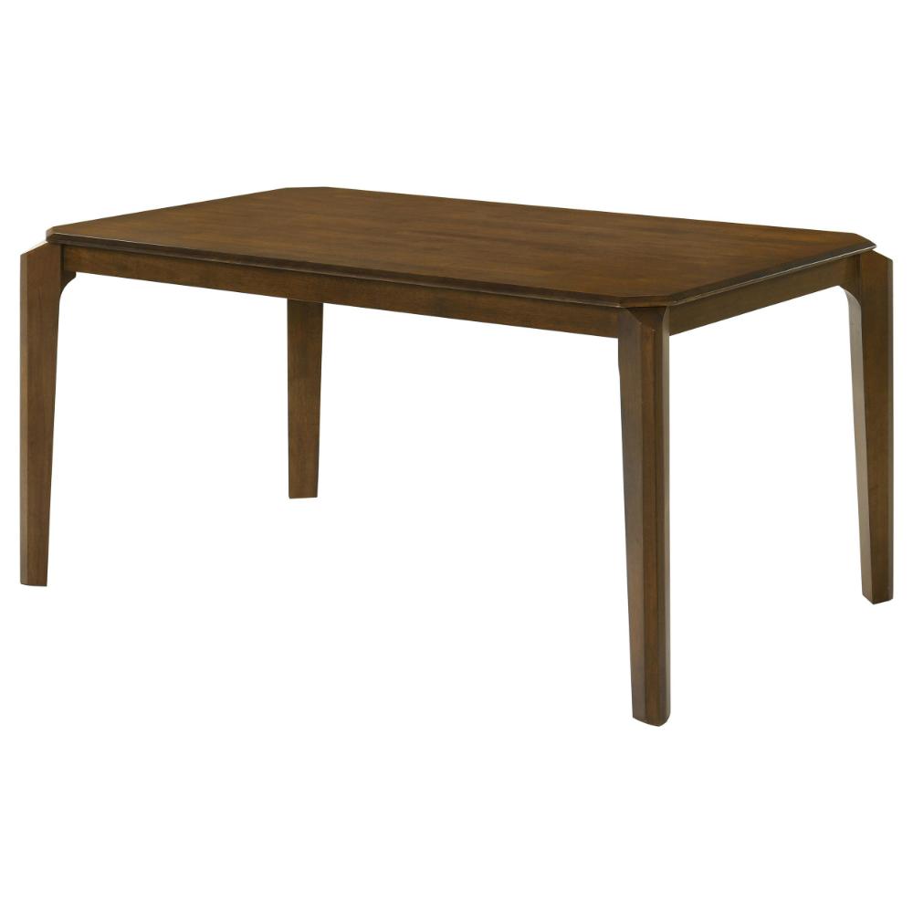 Benjara Montena Dining Table, Dark Brown Hardwood, Rectangular 59 Inch Top