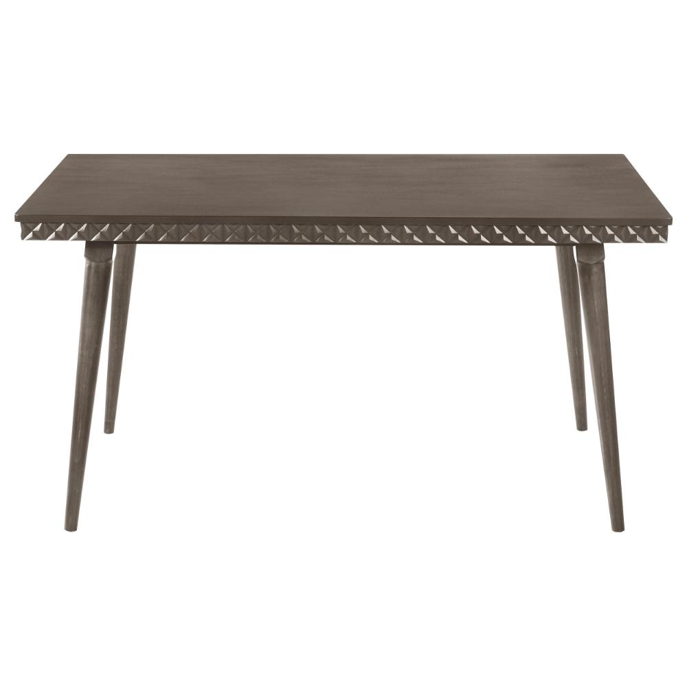 Benjara Nolan Dining Table, Dark Brown Hardwood, Rectangular 59 Inch Top