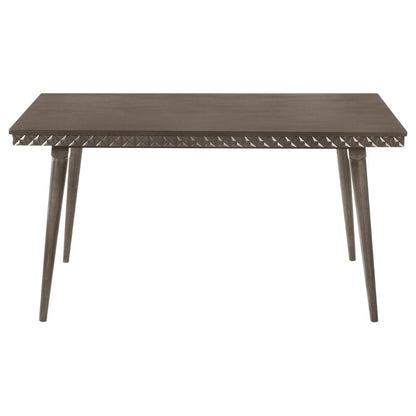 Benjara Nolan Dining Table, Dark Brown Hardwood, Rectangular 59 Inch Top