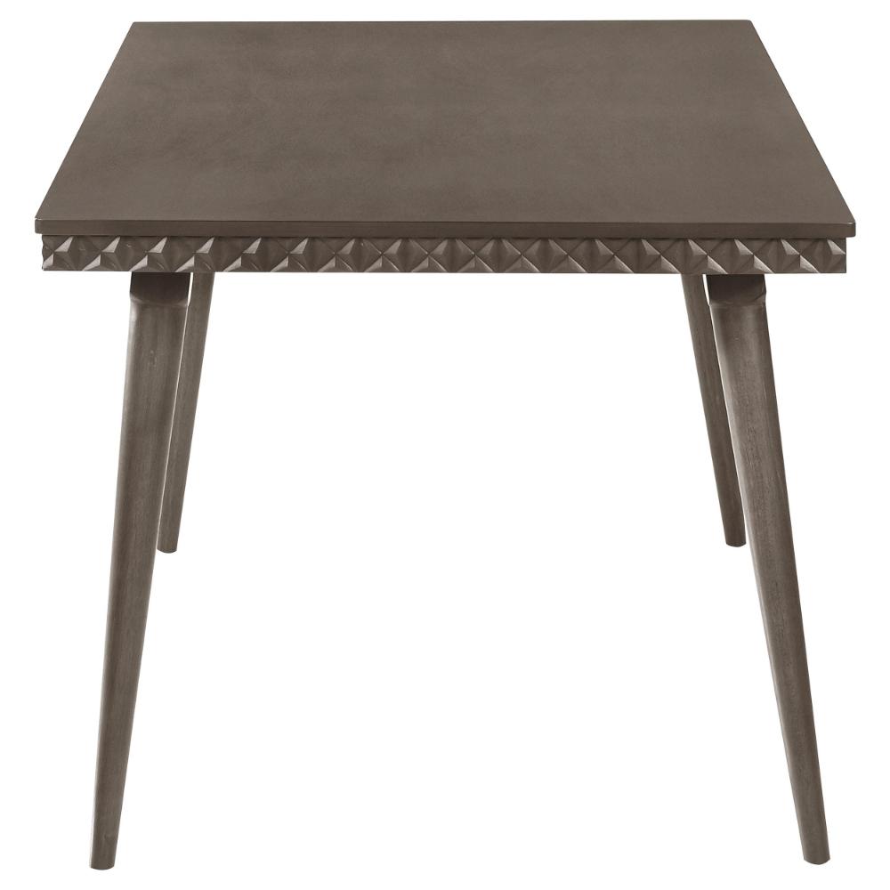 Benjara Nolan Dining Table, Dark Brown Hardwood, Rectangular 59 Inch Top