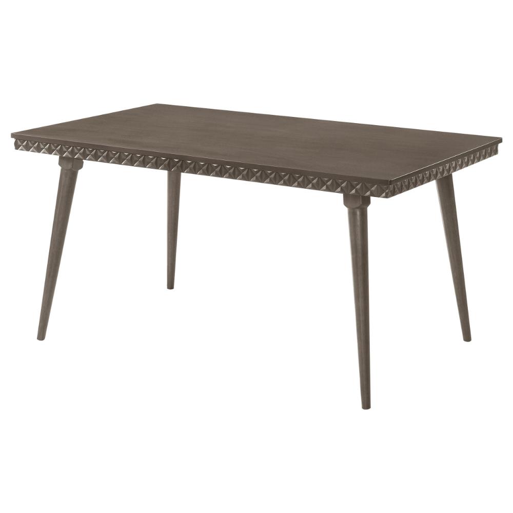 Benjara Nolan Dining Table, Dark Brown Hardwood, Rectangular 59 Inch Top
