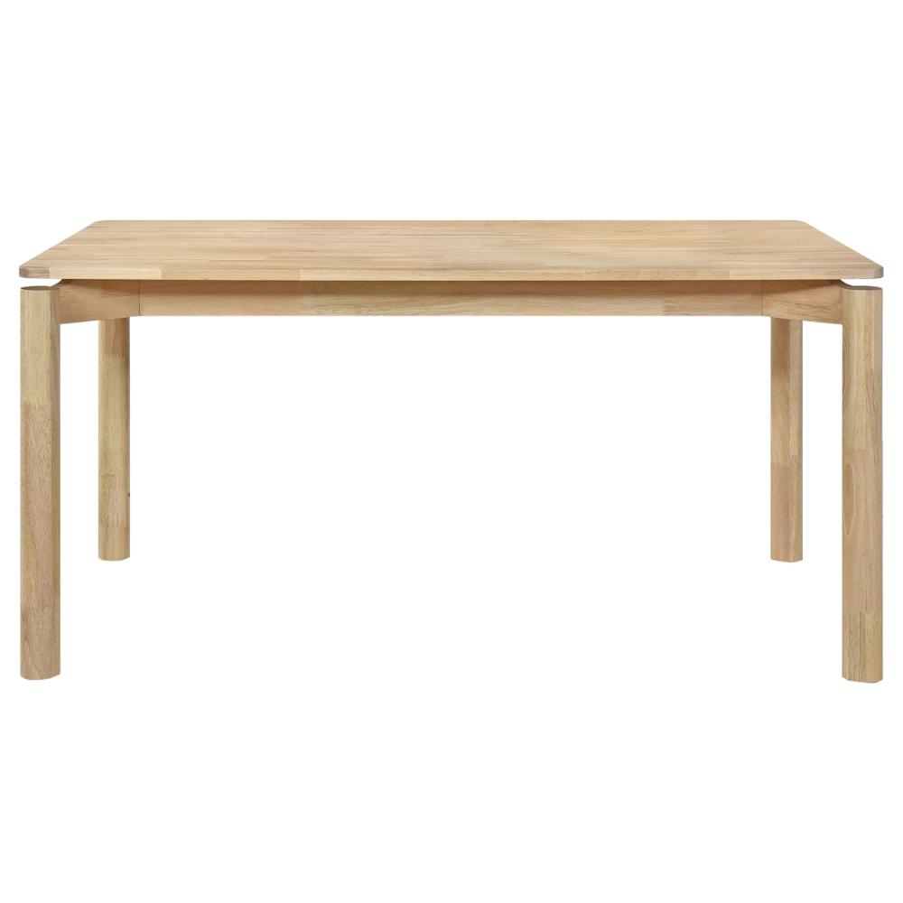 Benjara Rida Dining Table, White Washed Hardwood, Rectangular 59 Inch Top