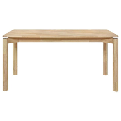 Benjara Rida Dining Table, White Washed Hardwood, Rectangular 59 Inch Top