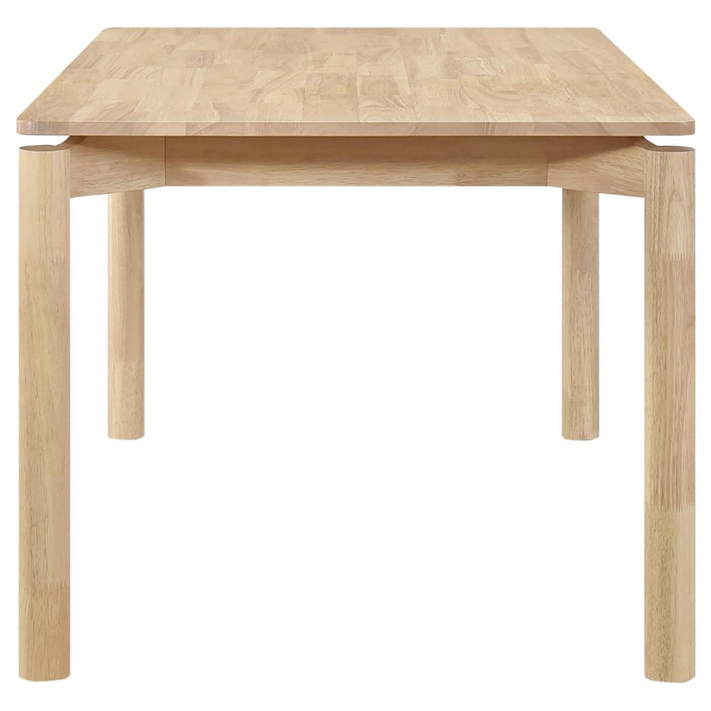 Benjara Rida Dining Table, White Washed Hardwood, Rectangular 59 Inch Top