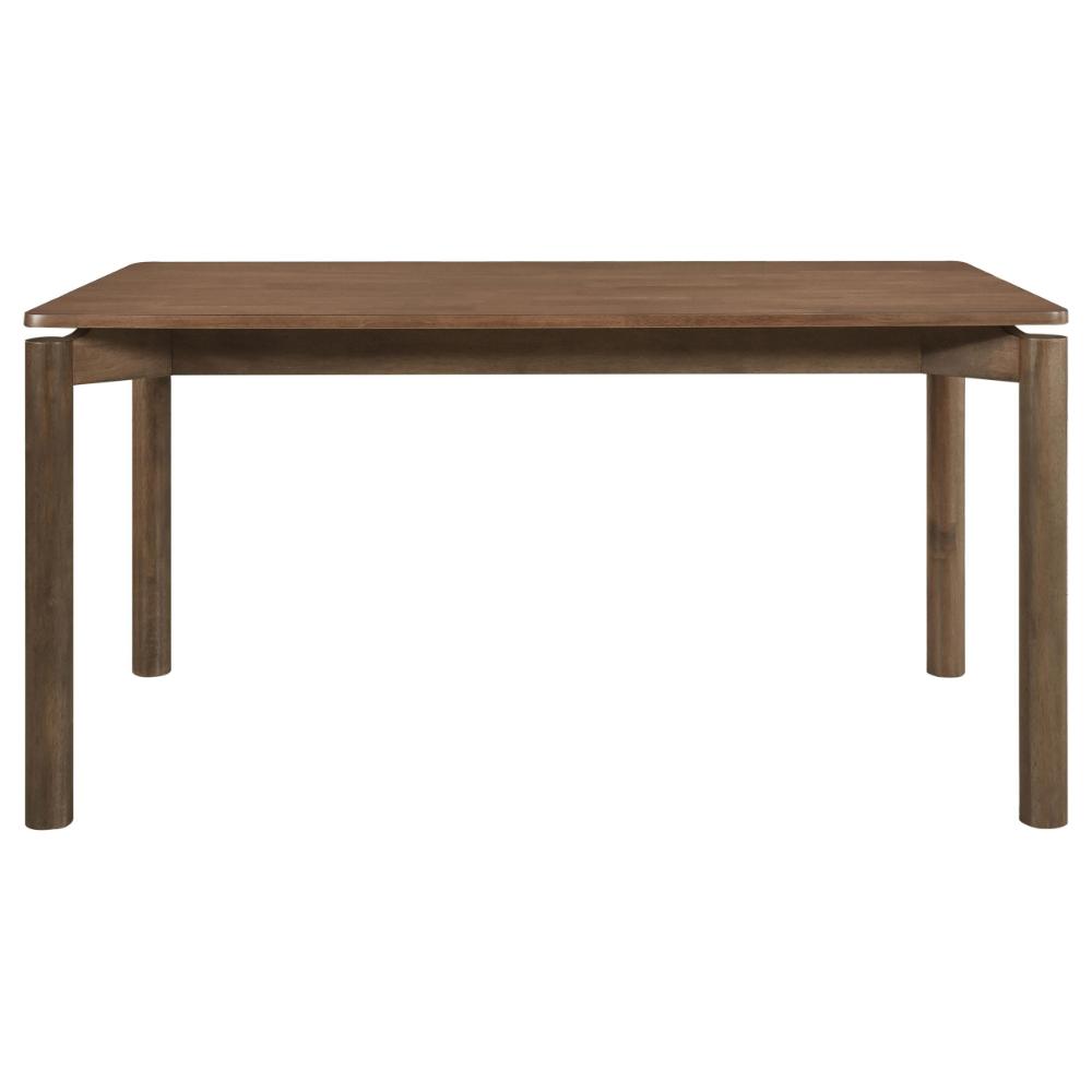 Benjara Rida Dining Table, Rich Dark Brown Hardwood, Rectangular 59 Inch Top