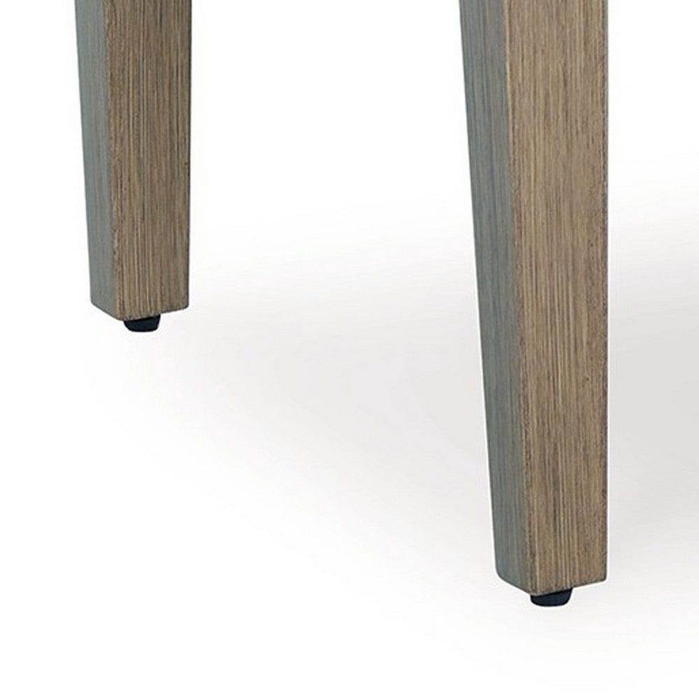 Benjara Inaya Outdoor Coffee Table, Brown, Beige Sintered Stone Top, 49 Inch
