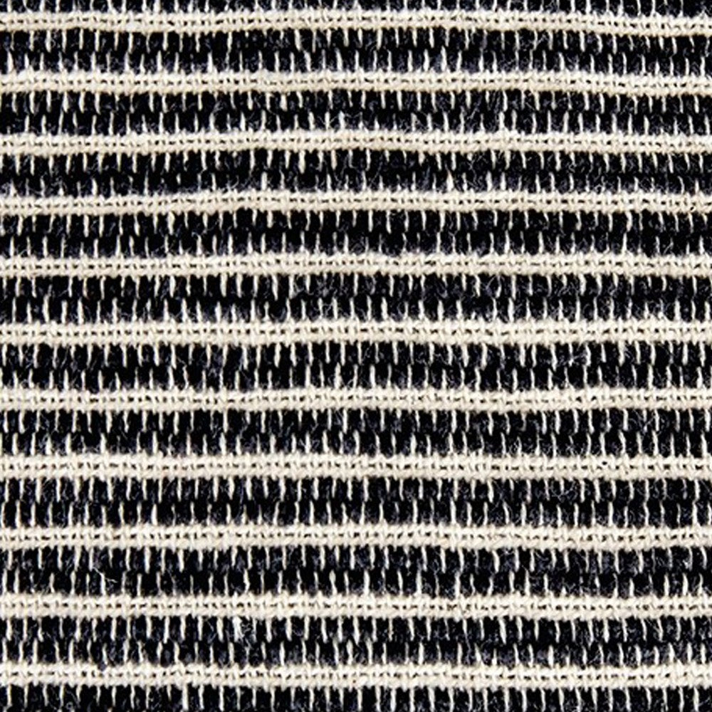 Benjara Square Accent Throw Pillow, 20 Inch, Striped Black Cotton, Gray Brown