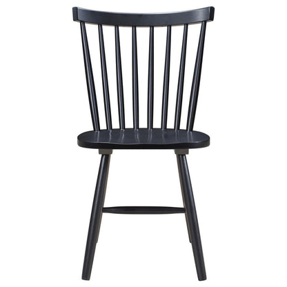 Benjara Halie Dining Side Chair Set of 2, Spindle Back, Black Asian Hardwood