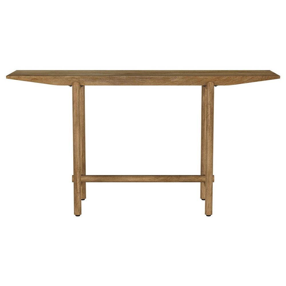 Benjara Arius Sofa Console Table, 57 Inch Slim Rectangular Brown Mango Wood