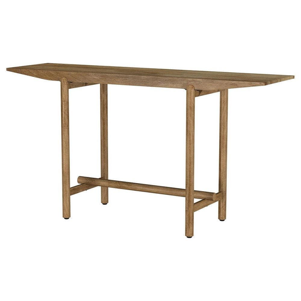 Benjara Arius Sofa Console Table, 57 Inch Slim Rectangular Brown Mango Wood