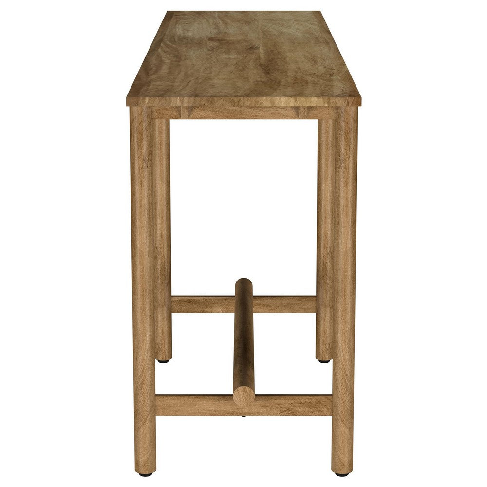 Benjara Arius Sofa Console Table, 57 Inch Slim Rectangular Brown Mango Wood
