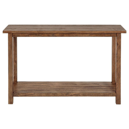 Benjara Ayne Console Table, 1 Shelf, Distressed Brown Wood Frame, 47 Inch