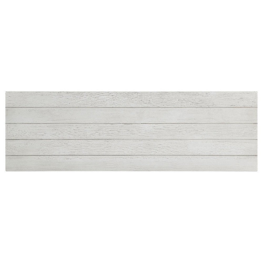Benjara Ayne Console Table, 1 Bottom Shelf, Distressed White Wood, 47 Inch
