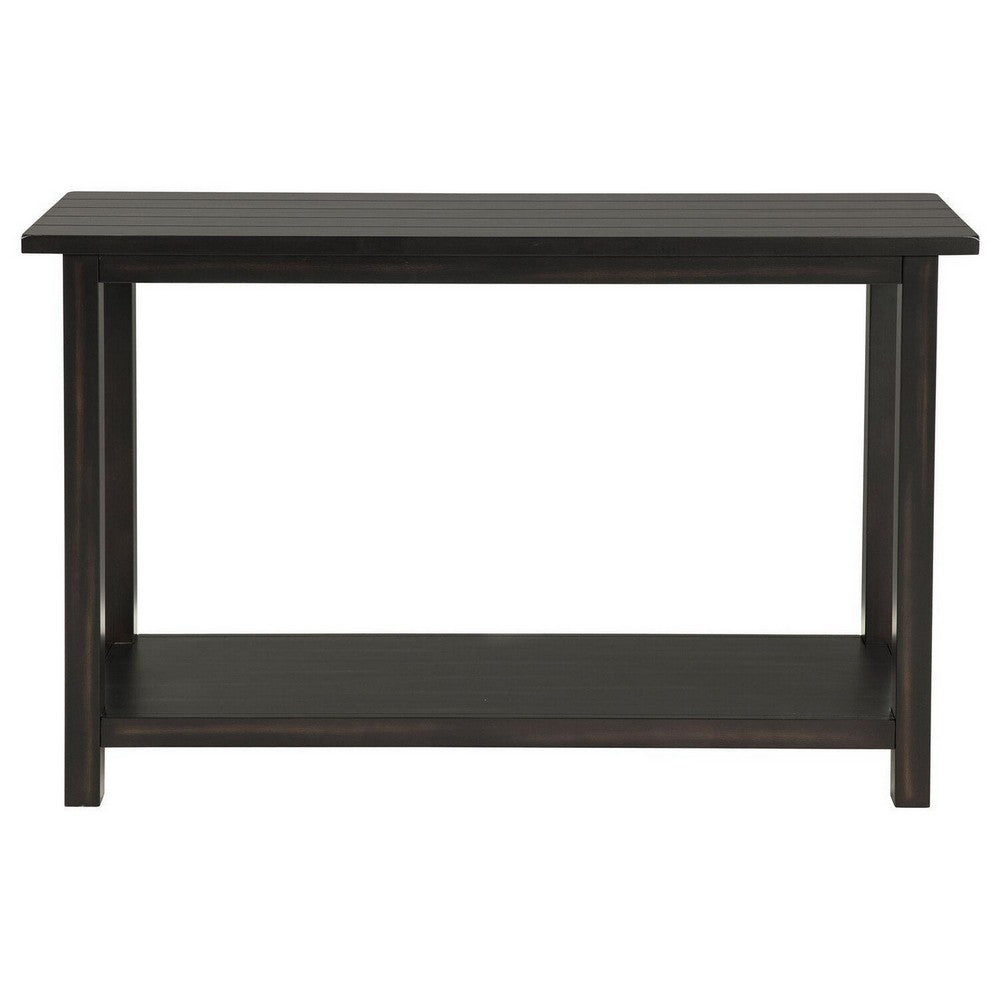 Benjara Ayne Console Table, 1 Bottom Shelf, Classic Black Wood Frame, 47 Inch
