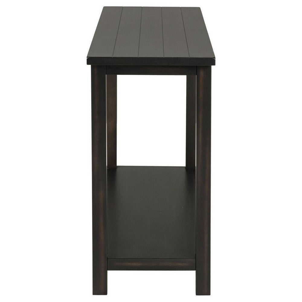 Benjara Ayne Console Table, 1 Bottom Shelf, Classic Black Wood Frame, 47 Inch