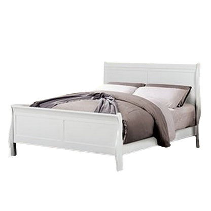 Benjara Ry Three Piece Full Size Bedroom Set, Sleek Modern Transitional Style, White