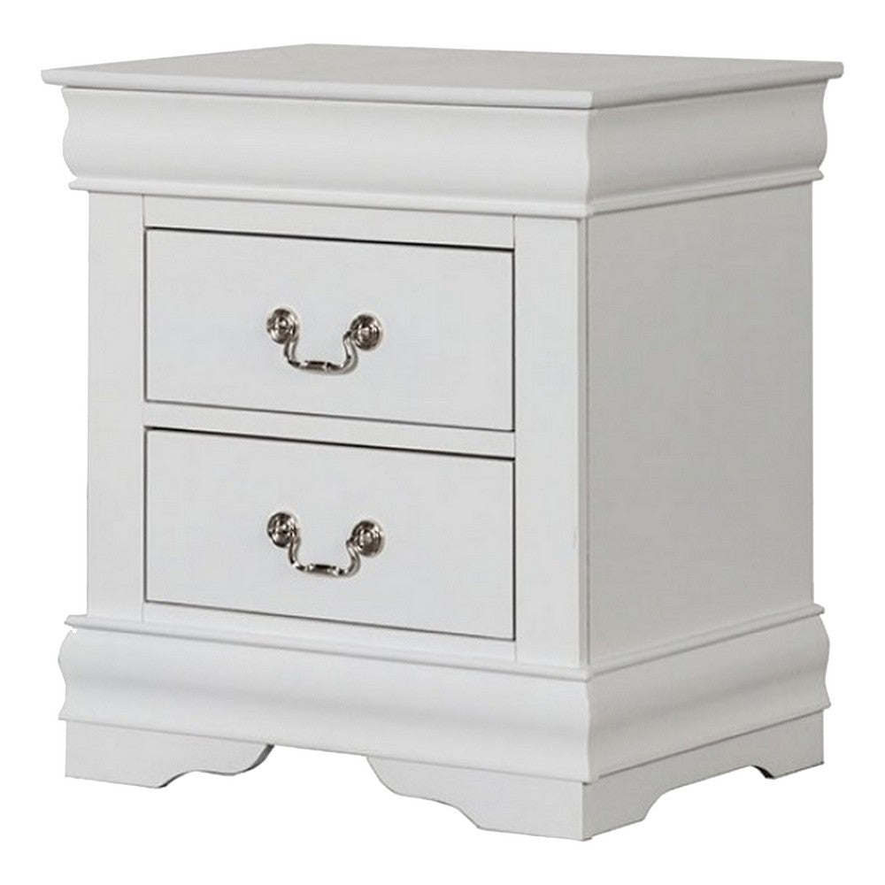 Benjara Ry Three Piece Full Size Bedroom Set, Sleek Modern Transitional Style, White