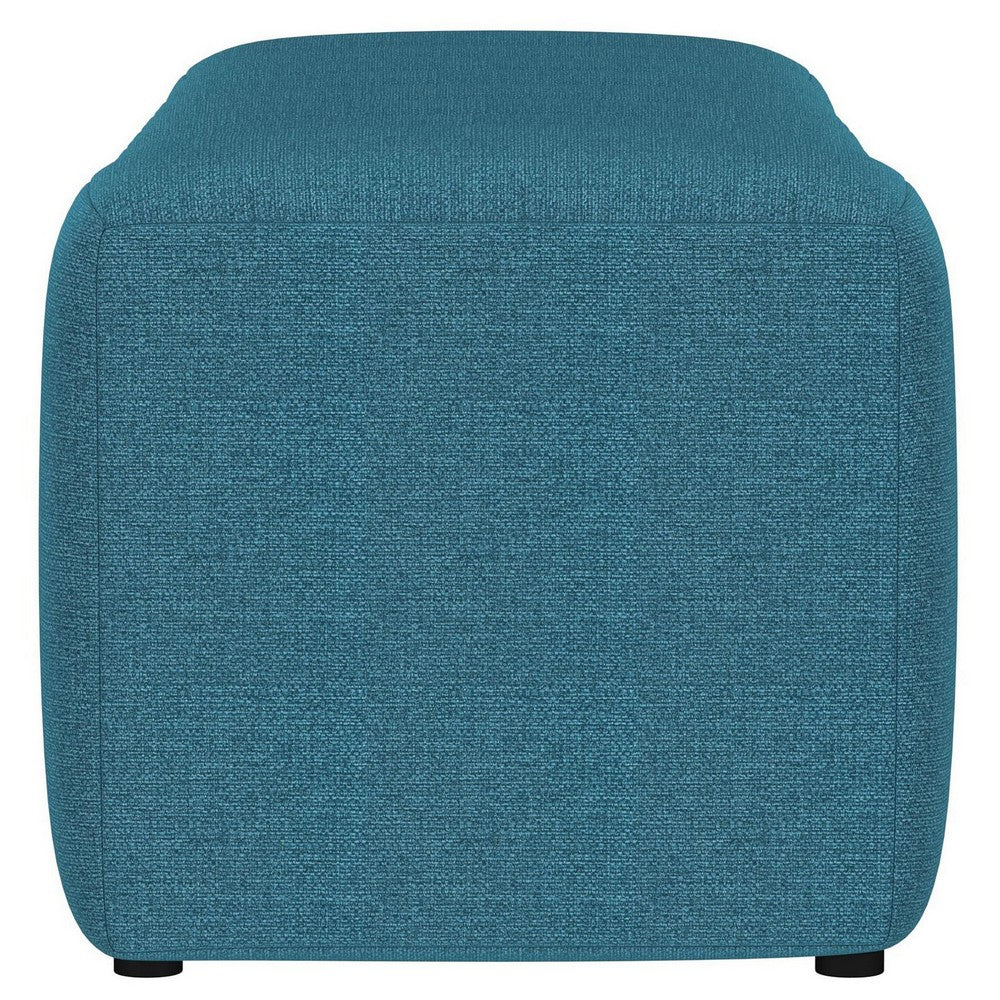 Benjara Sanna Accent Bench, Modern Channel Tufted Peacock Blue, 54 Inch
