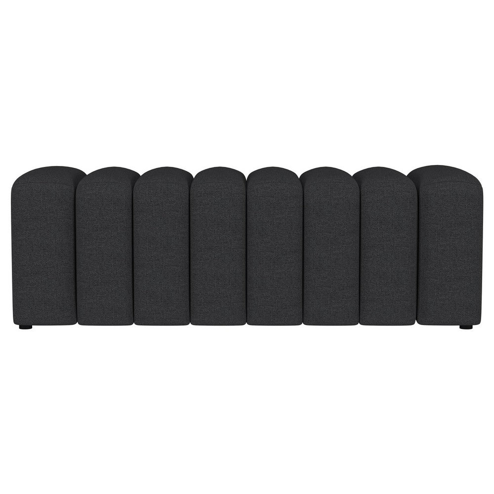 Benjara Sanna Accent Bench, Modern Channel Tufted Charcoal Black, 54 Inch