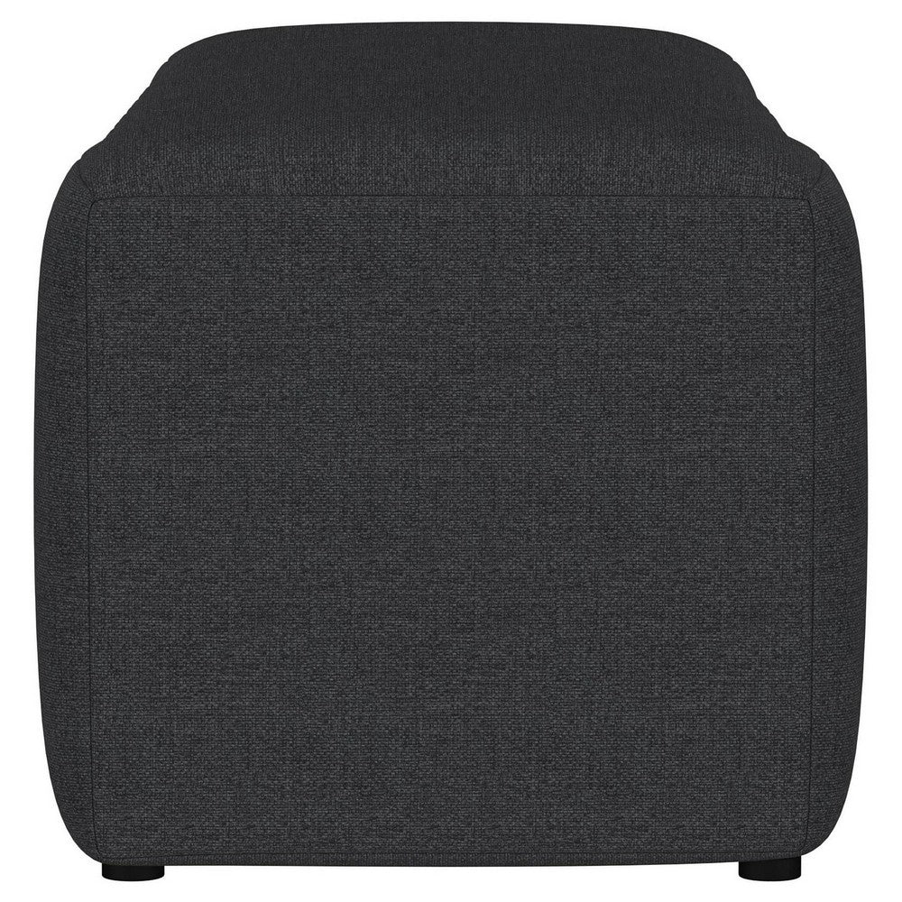 Benjara Sanna Accent Bench, Modern Channel Tufted Charcoal Black, 54 Inch