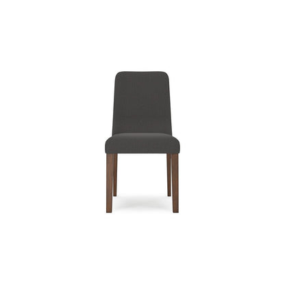 Benjara Jeyn Dining Side Chair Set of 2, Solid Wood, Charcoal Gray Polyester