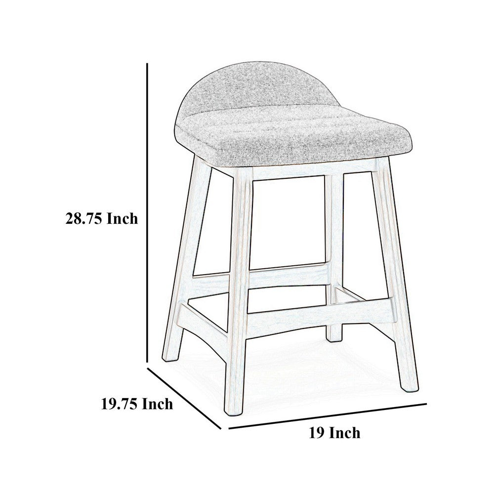 Benjara Jeyn Counter Stool with Footrest Set of 2, Brown Wood, Charcoal Gray