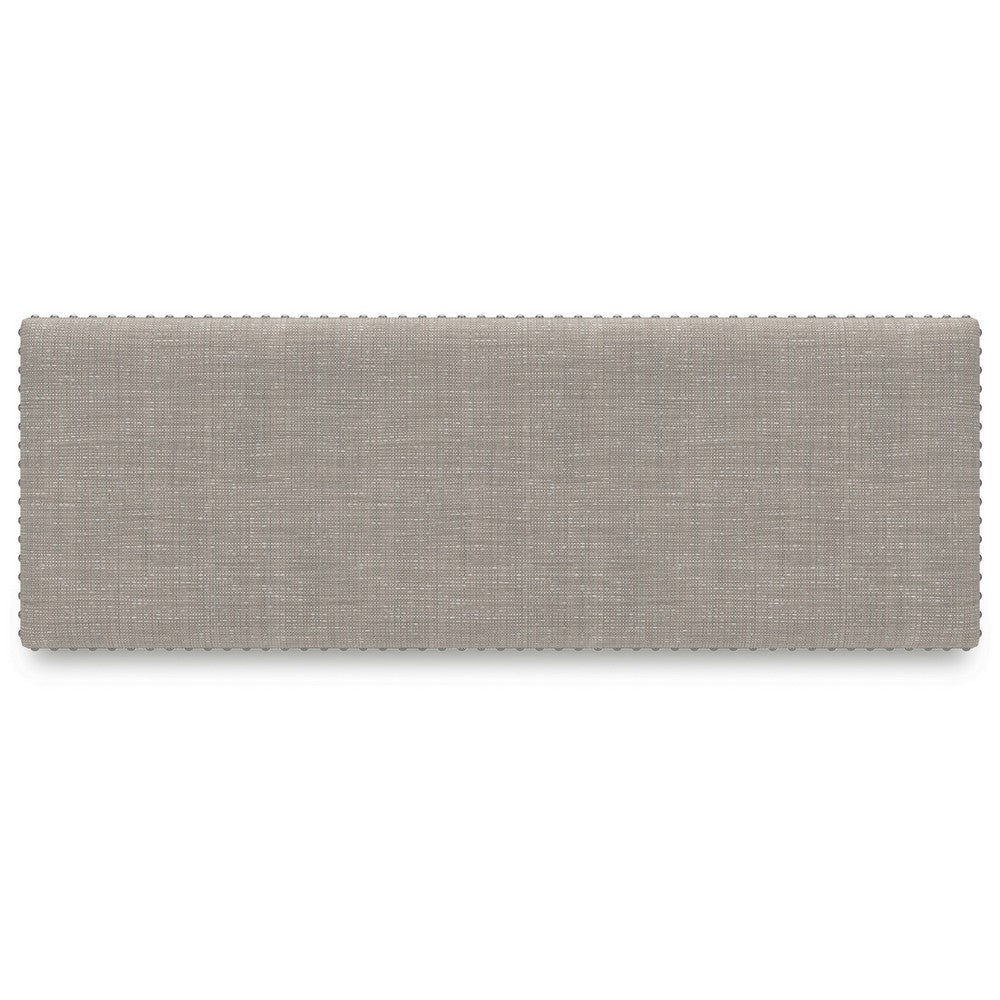 Benjara Lea Counter Height Dining Bench, Classic White Wood, Gray Polyester