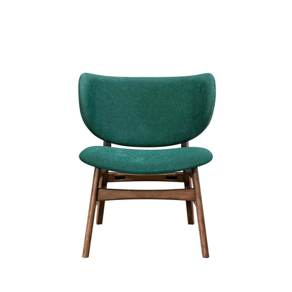 Benjara Isina Dining Side Chair, Rich Green Polyester, Walnut Brown Solid Wood