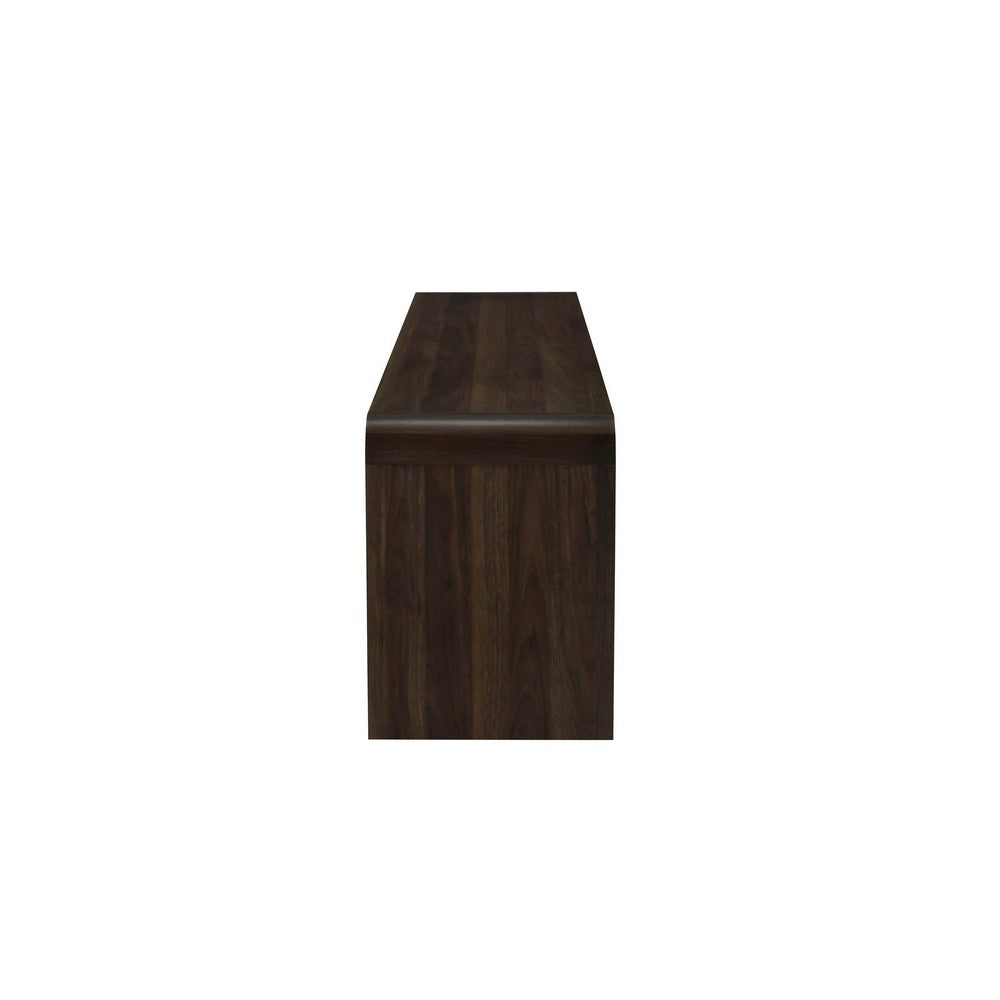 Benjara Maria TV Stand Media Cabinet, 2 Drawer And Shelves, Brown Wood 71 Inch