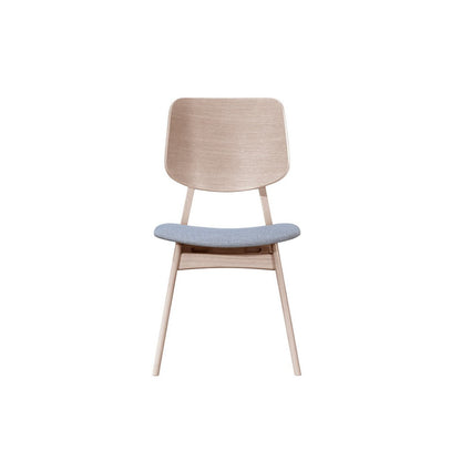 Benjara Scar Dining Chair Set of 2, Gray Polyester Seat, White Rubberwood