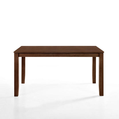 Benjara Accai Dining Table, Angled Legs, Rectangular Walnut Rubberwood 59 Inch