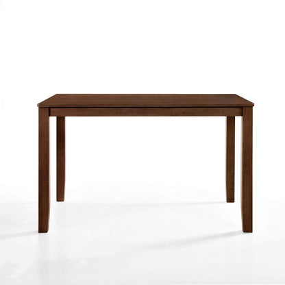 Benjara Accai Counter Height Dining Table, Angled Legs, Walnut Wood 59 Inch