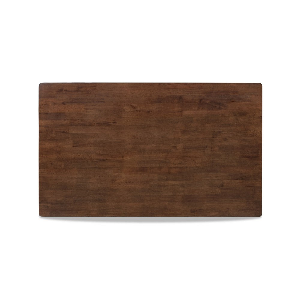 Benjara Accai Counter Height Dining Table, Angled Legs, Walnut Wood 59 Inch